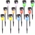 10pcs Waterproof LED Solar Lawn Lamp Garden Pathway Yard Bollard Light Stick Solar Street Lamp Garden Decoration